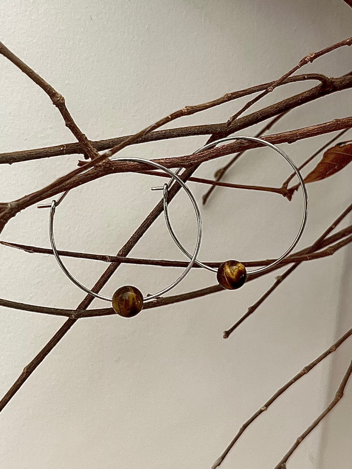 Tiger Eye Bead Earrings